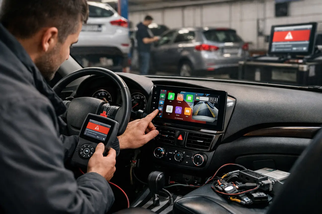 Auto sa naknadno ugrađenom multimedijom: kada veliki ekran skriva lošu instalaciju